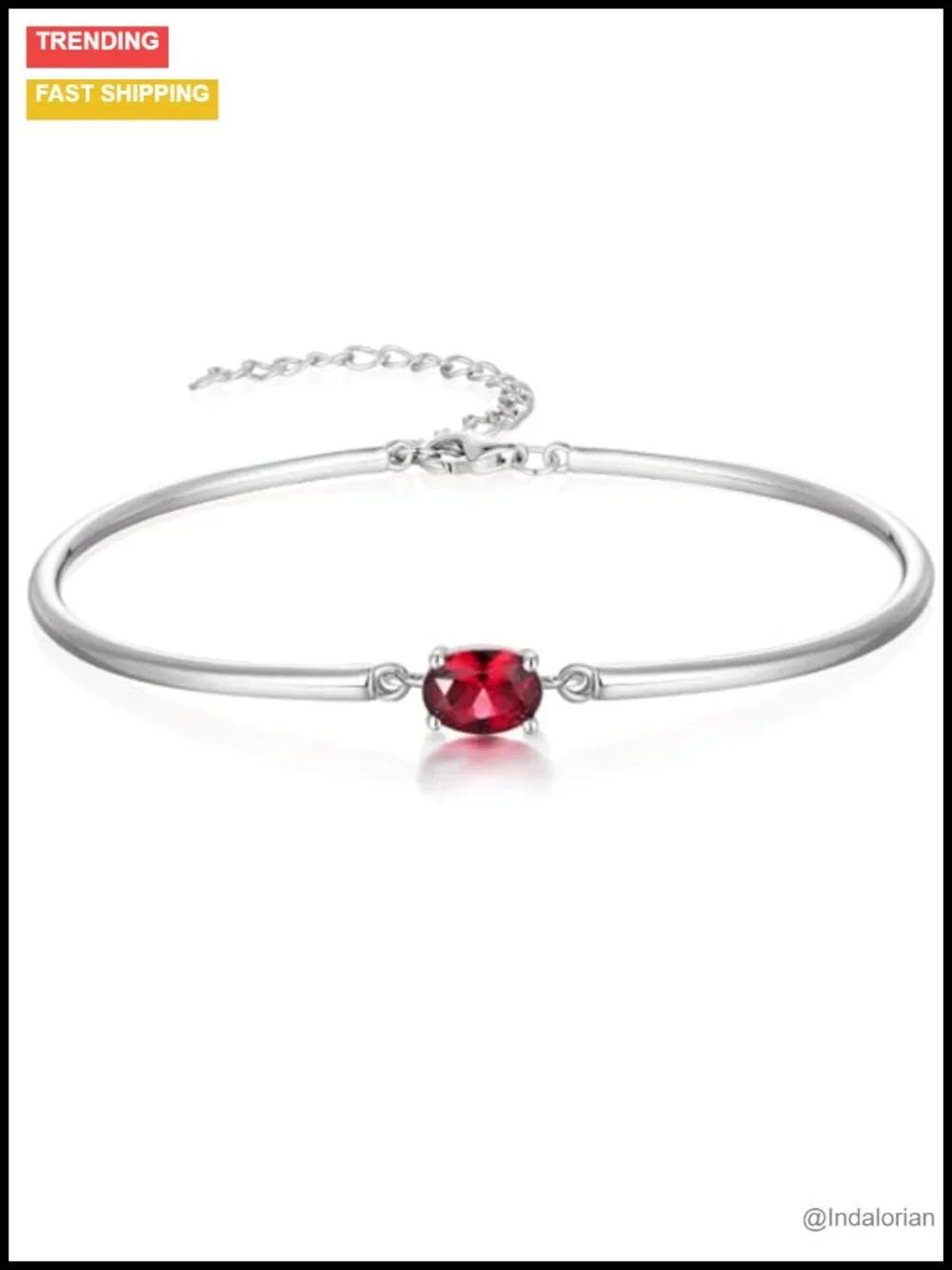 1 Carat Oval Cut Lab-Created Ruby Cuff Bracelet, 925 Sterling Silver Gold
